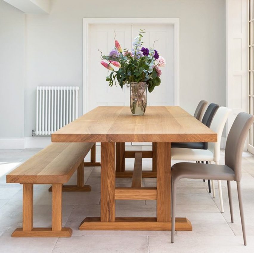 Oak Table and Bench Seat