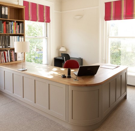 An L shaped office desk