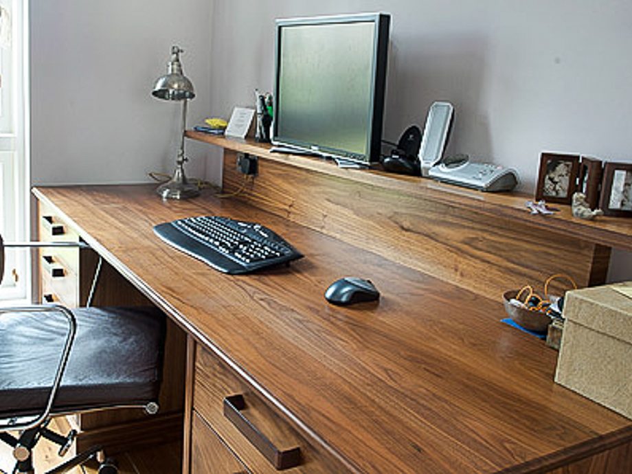 Home office desk and shelf