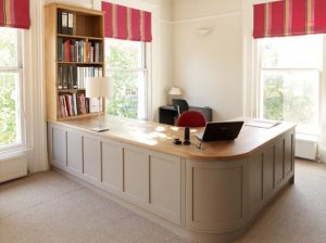 An "L" shaped home office